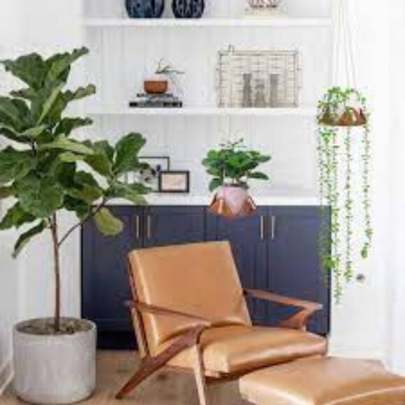 Boho Vegan Leather Plant Hangers | Set of 2 | Decorative Hanging Planters 8.6” - Picture 7 of 7